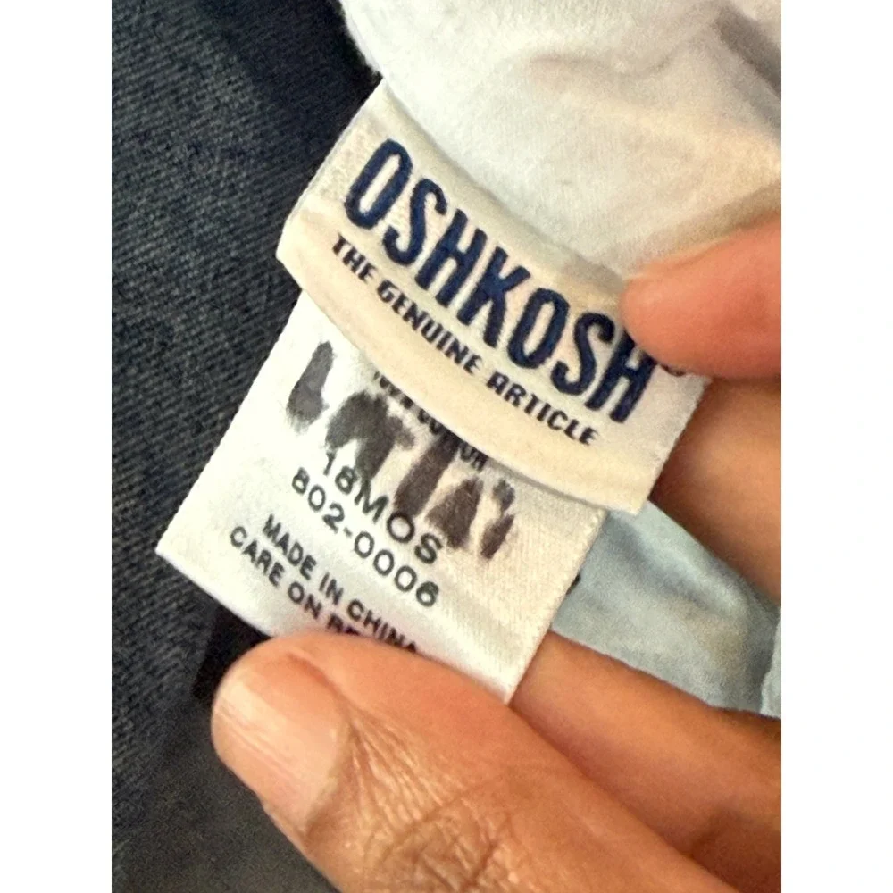 OshKosh B'gosh Vintage Denim Vestbak Overalls 18 Months‎ Medium Wash 802-0006